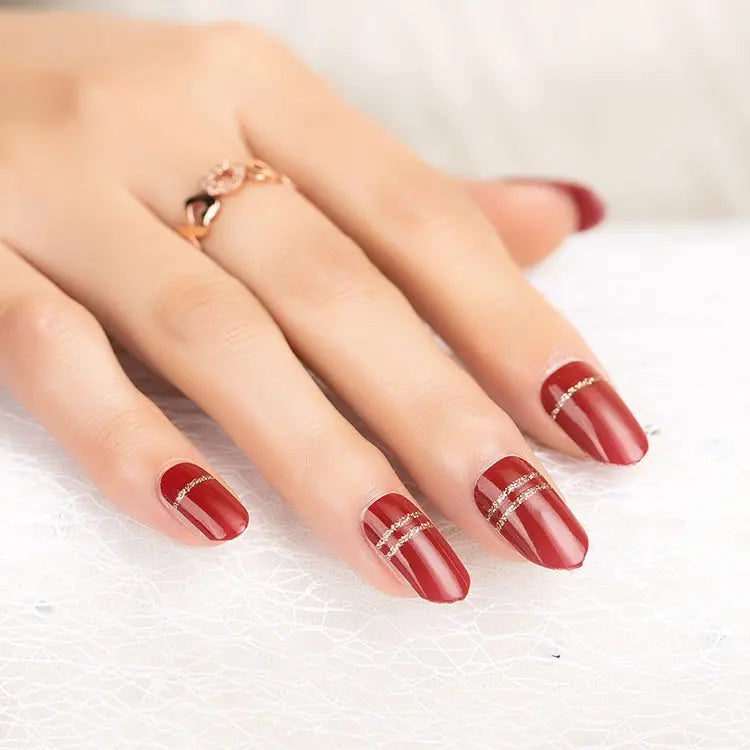 Red Nail Polish with Silver Glitter Stock Photo - Image of wine, fingers:  78913416